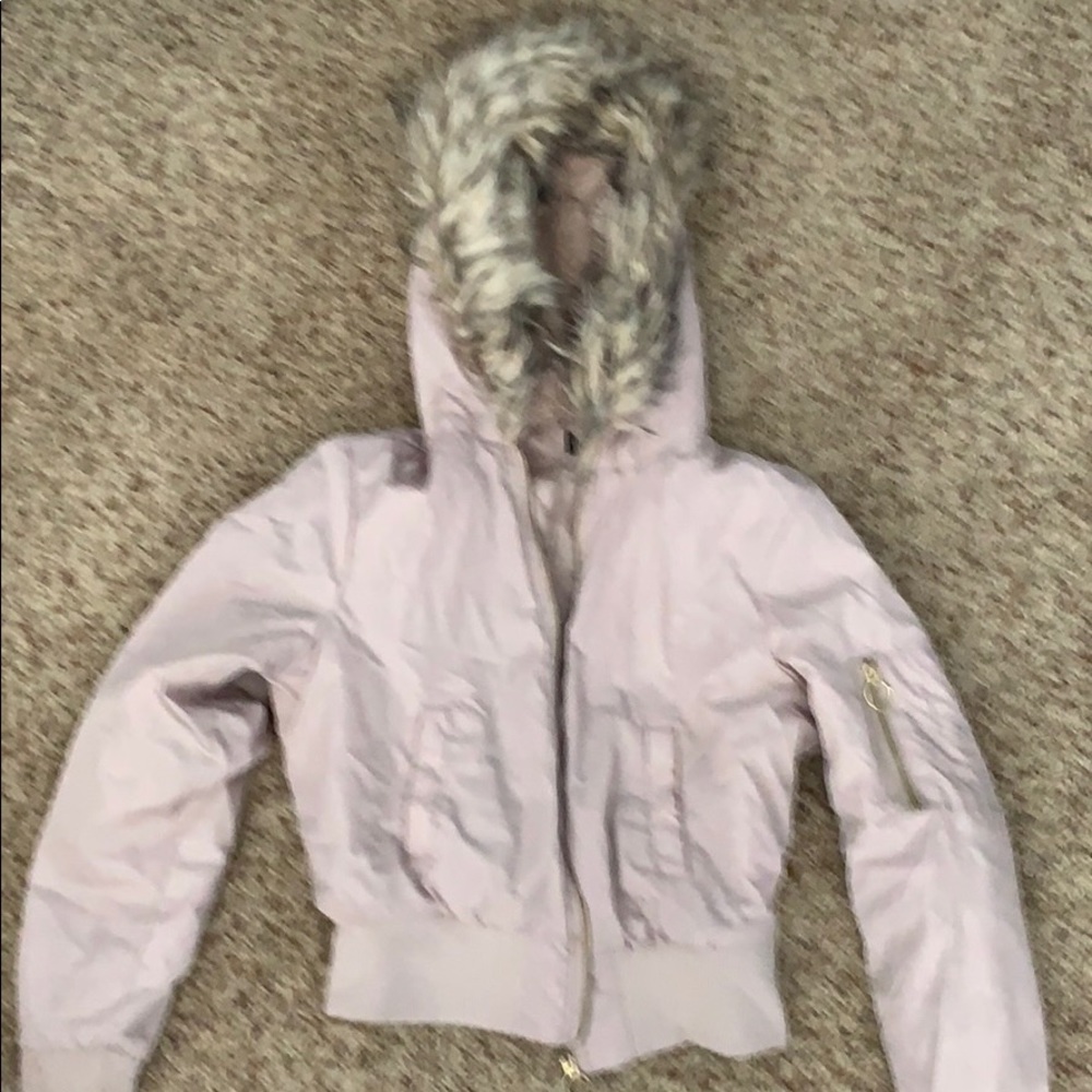 Juniors Pink Bomber Jacket